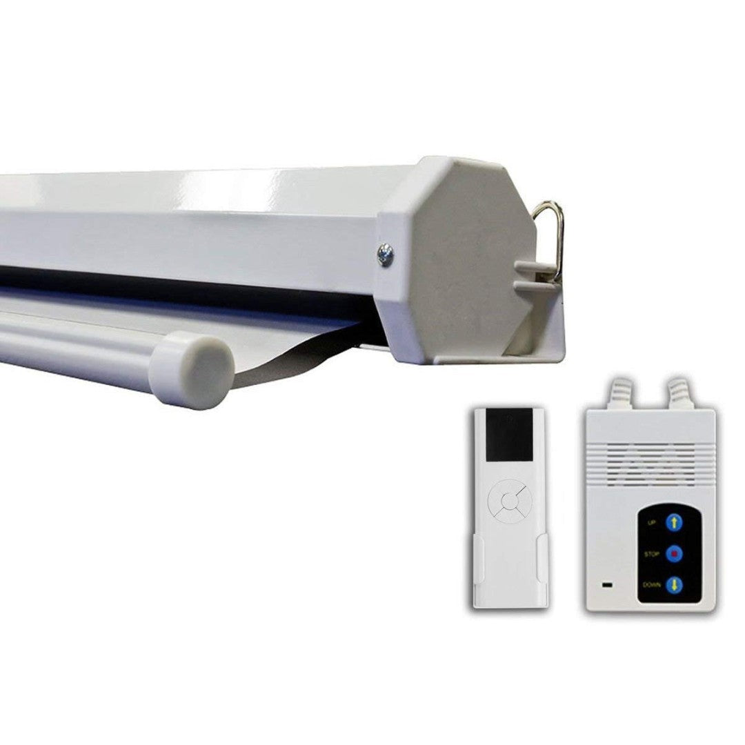 Layar Proyektor Listrik Bermotor 84" / 100" / 120".
