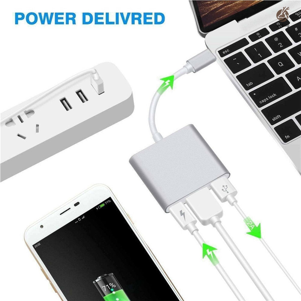 Smartphone Android ke Adaptor Proyektor (Tipe C ke HDMI)