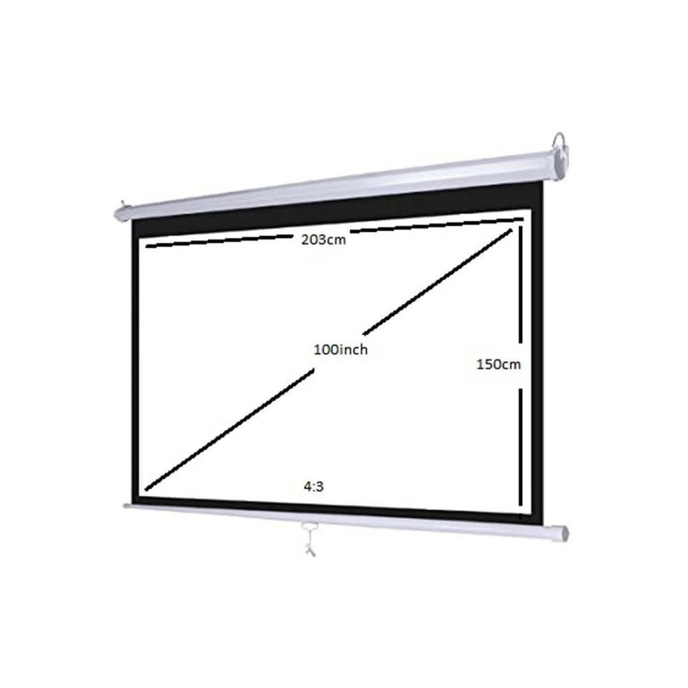 Layar Proyektor Tarik Manual 80" / 100" / 120".