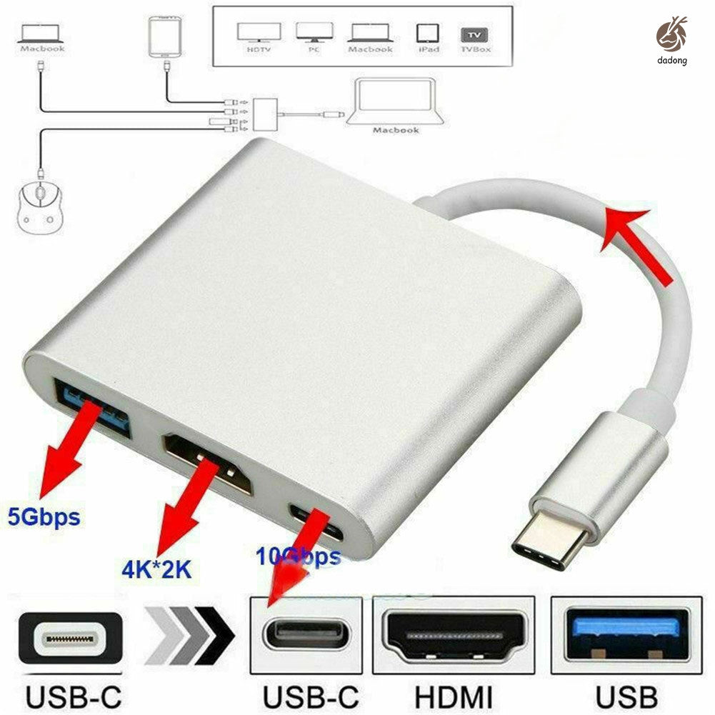 Smartphone Android ke Adaptor Proyektor (Tipe C ke HDMI)