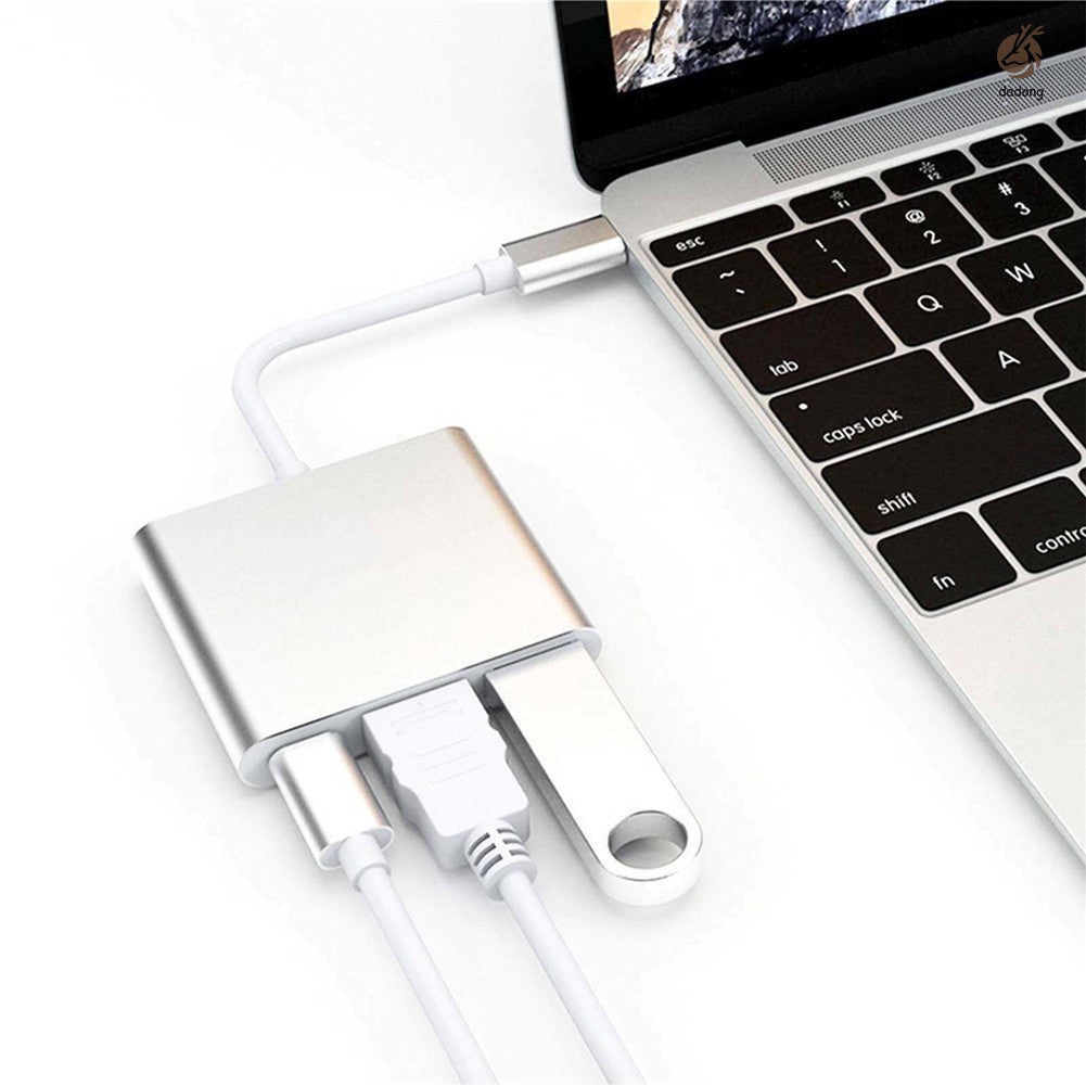 Smartphone Android ke Adaptor Proyektor (Tipe C ke HDMI)