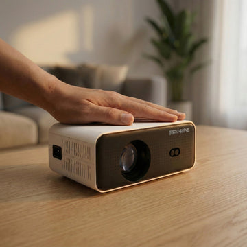 INNOVATIVE Mini Ray 4K- Mini Projector Palm Size, Electric Focus & Smart