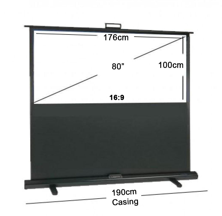 60"/ 80"/ 100" / 120" Floor Up Portable Projector Screen
