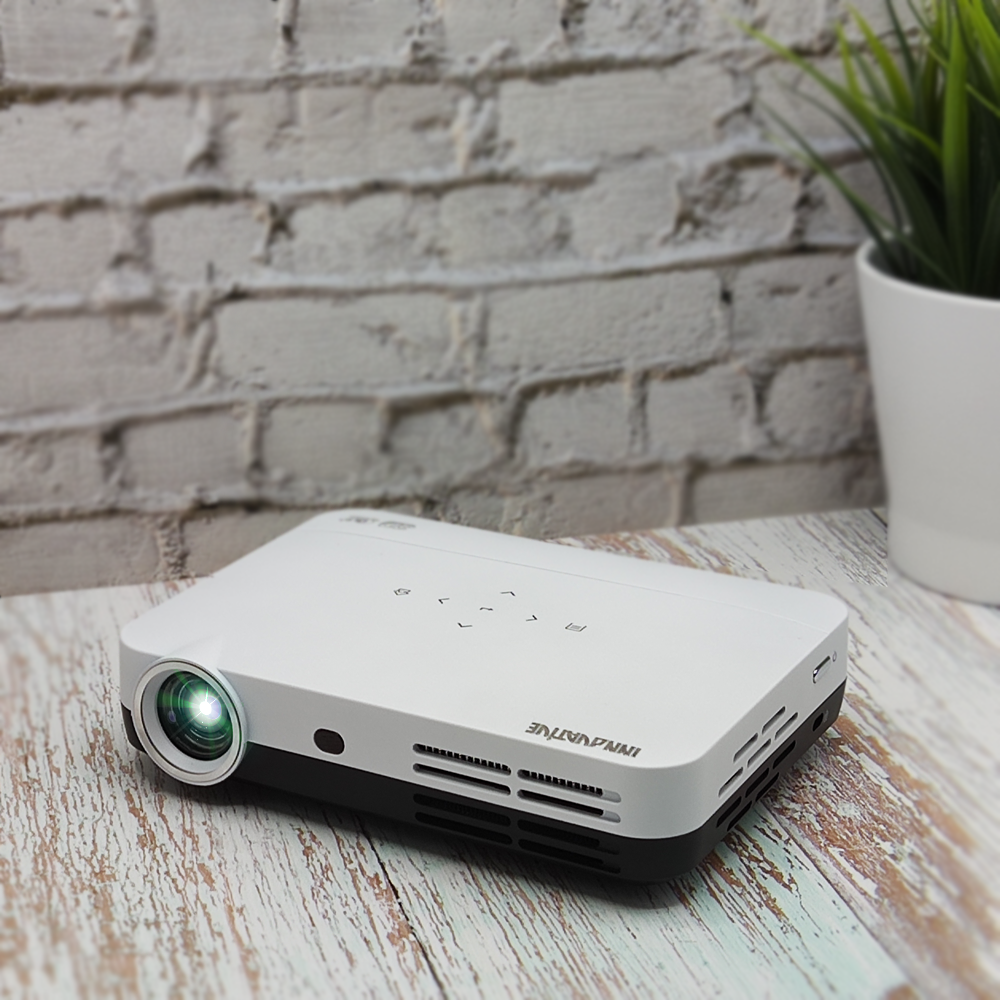 Portable Smart Mini Projector with High-Brightness, 3D, Natural Colors & Speaker - Innovative DS10 4K - Upgraded
